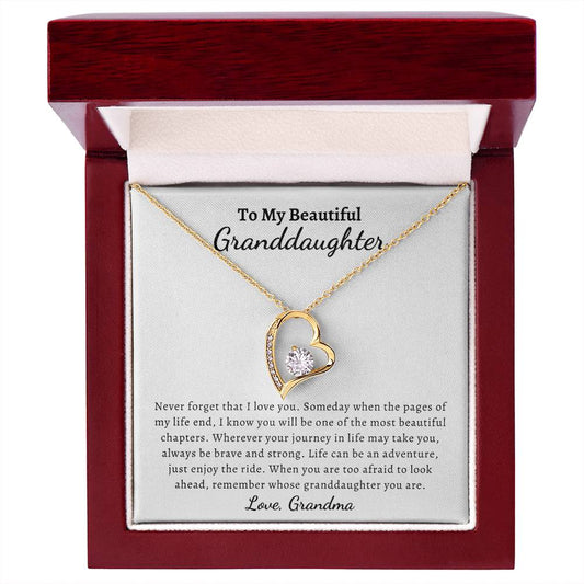 Forever Love Necklace | My Beautiful Granddaughter | Never Forget I Love You