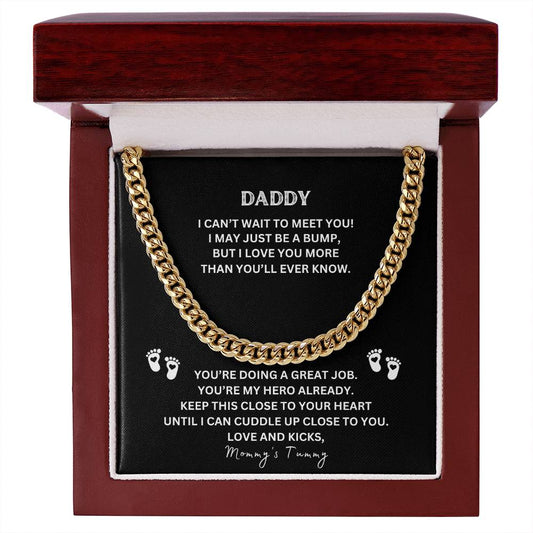 Cuban Link Chain | Can't Wait to Meet You Daddy | Gift For New Dad