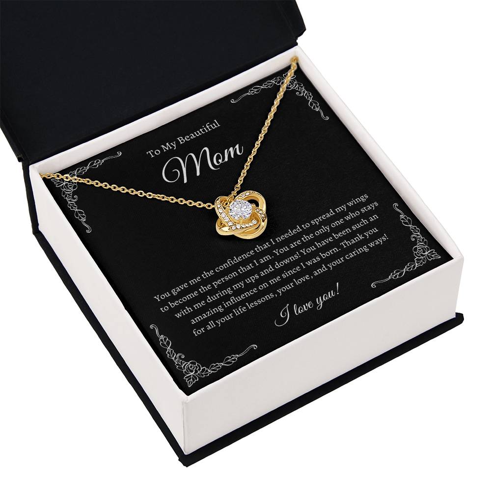 Love Knot Necklace | To My Beautiful Mom | Black Message Card