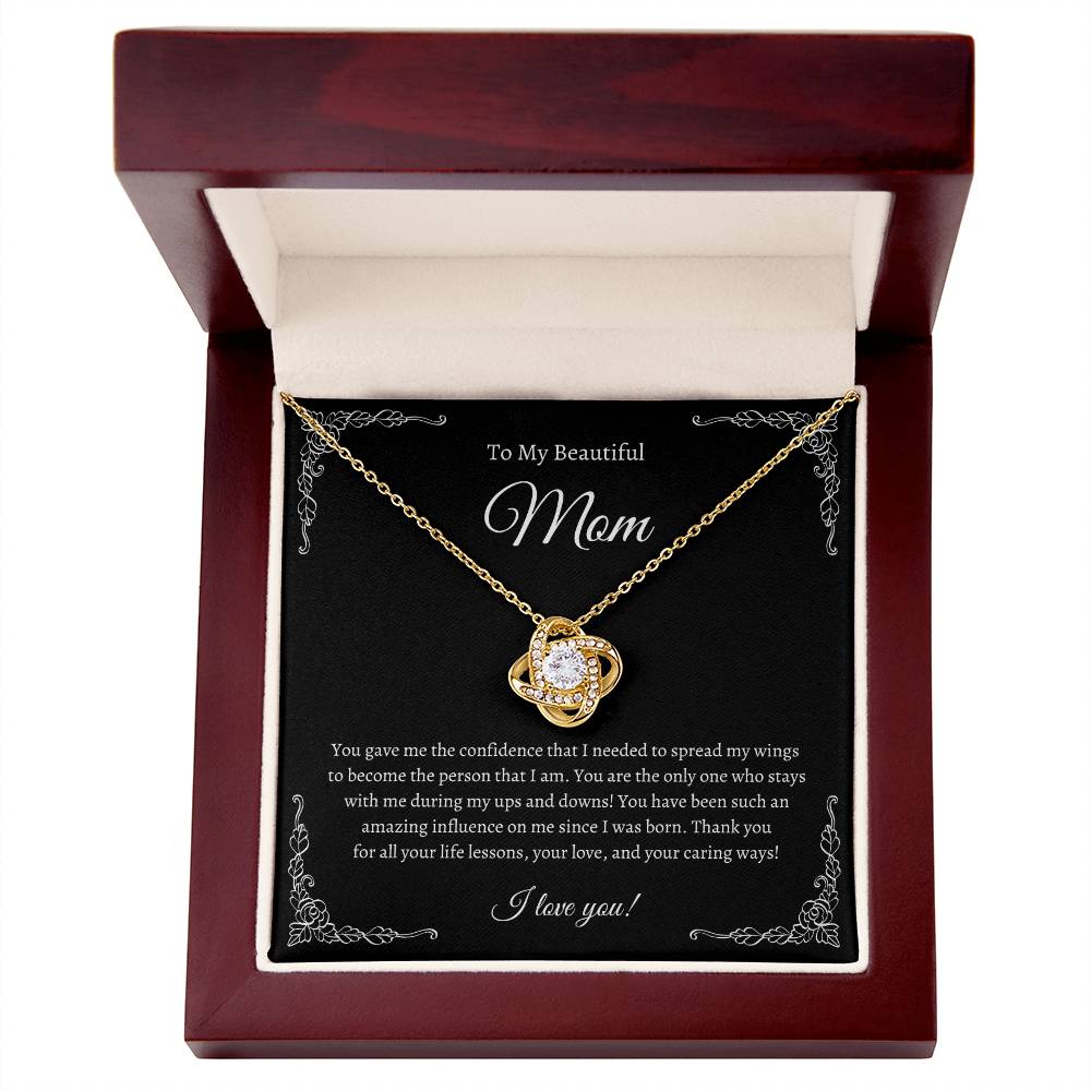 Love Knot Necklace | To My Beautiful Mom | Black Message Card