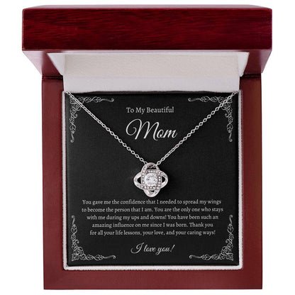 Love Knot Necklace | To My Beautiful Mom | Black Message Card